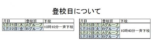 登校日について